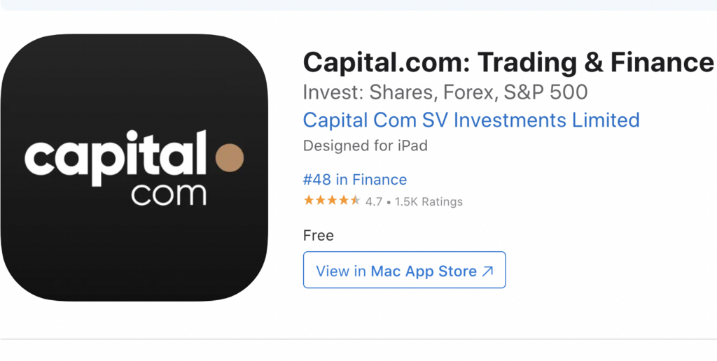 App mobile di Capital.com